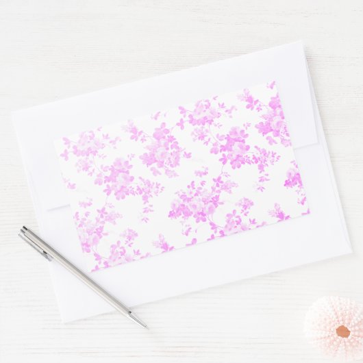 Lila lavendel  rozen Elegant Bloemig Rechthoekige Sticker (Envelop)