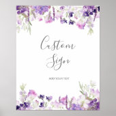 Lila lavendel wilde bloemen Custom Poster (Voorkant)