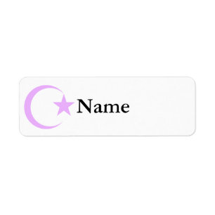 Lila-lavender Crescent & Star.png Etiket