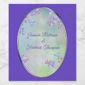 Lila lavender Flower Wedding Wijn Etiket (Enkel label)