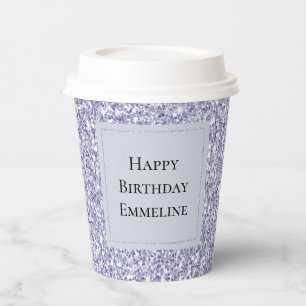 Lila lavender Glitter Glitz  Papieren Bekers