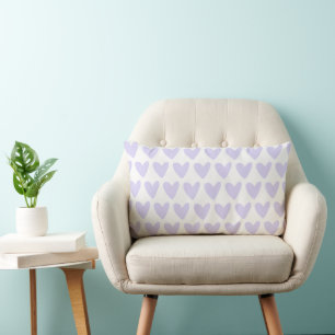 Lila / lavender Hearts Patroon Kussen