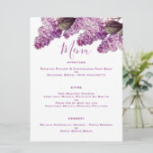Lila lentetuin bruiloft menu (Staand voorkant)