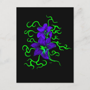 lila Lilie Blume Briefkaart
