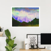 Lila lucht en berg poster (Thuiskantoor)