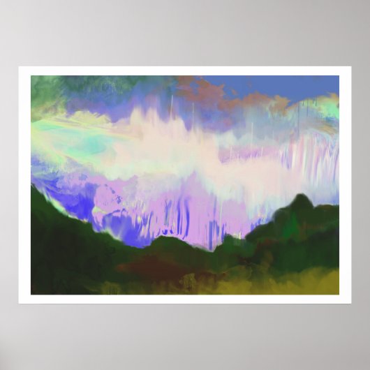 Lila lucht en berg poster (Voorkant)
