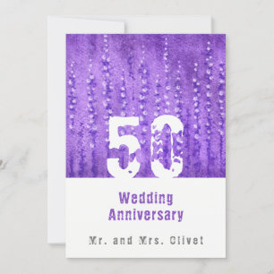 Lila Lupines 50 bruiloft Jubileum Kaart