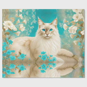 Lila Lynx Point Siamese portretkunst Cadeaupapier