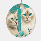 Lila Lynx Point Siamese portretkunst Keramisch Ornament (Links)