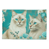 Lila Lynx Point Siamese portretkunst Kussensloop (Achterkant)