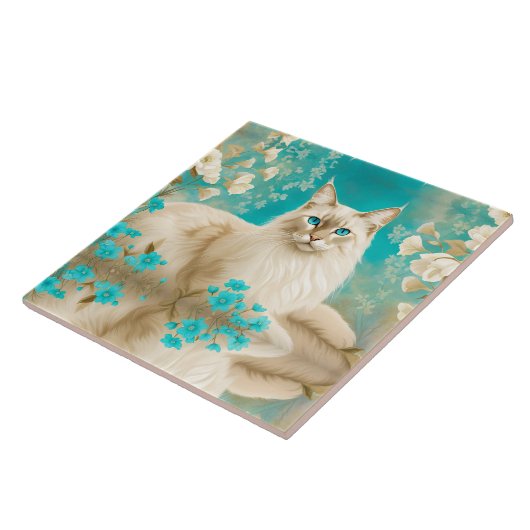 Lila Lynx Point Siamese portretkunst Tegeltje (Zijkant)