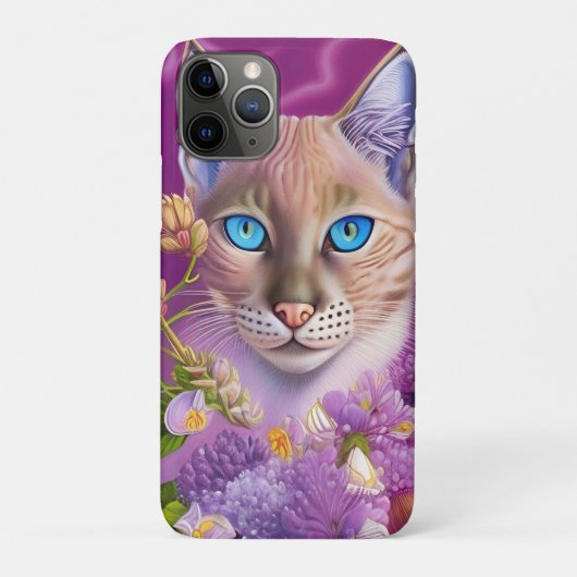 Lila Lynx-punt Siamese kat in paars Case-Mate iPhone Case (Achterkant)