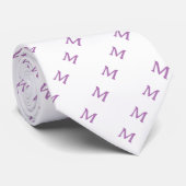 Lila Maatwerk Monogram Stropdas (Opgerold)