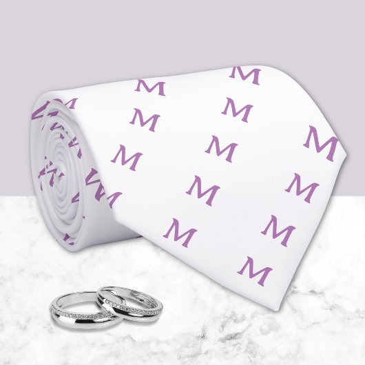 Lila Maatwerk Monogram Stropdas
