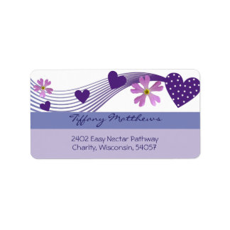 Lila malva heart Label