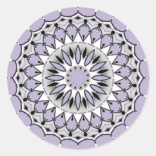 Lila Mandala (Design 1) Stickers (Voorkant)