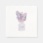 Lila Mason Jar Elegante en rustieke bruiloft Servetten (Voorkant)