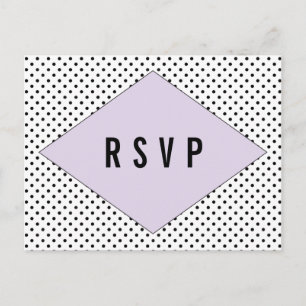 Lila Matig Polka Dots RSVP Briefkaart