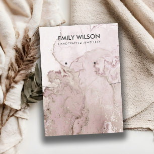 LILA MAUVE AGATE MARBLE KETTING STUD DISPLAY VISITEKAARTJE