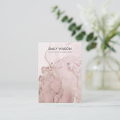 LILA MAUVE PINK AGATE MARBLE EARRING DISPLAY CARD VISITEKAARTJE (Staand voorkant)