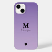 Lila minimalistisch monogram naam Case-Mate iPhone case (Achterkant)