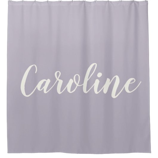 Lila minimalistische kalligrafie - Aangepaste naam Douchegordijn (Voorkant)