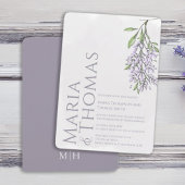 Lila Modern Elegant Waterverf Bloemen Kaart