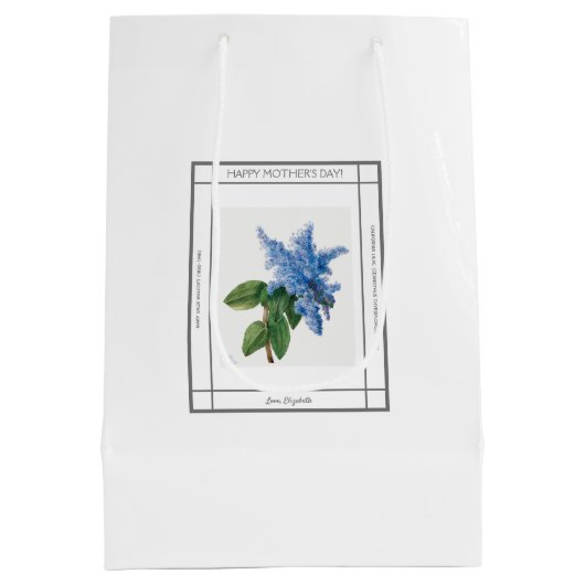 Lila Moederdag Gift Bag Medium Cadeauzakje (Achterkant)