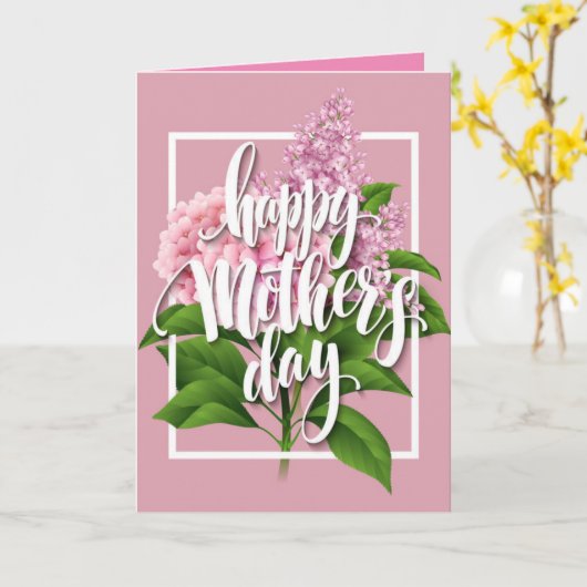 Lila Moederdag Kaart (Gele Bloem)