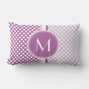 Lila Monogram lavender Polka Dots Kussen