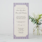  Lila monogram-weddenschappen op Charm Kaart (Staand voorkant)