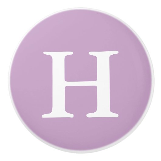 Lila monogrammen keramische knop (Voorkant)