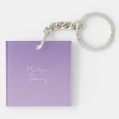 Lila naam voor aangepast monogram sleutelhanger (Achterkant)