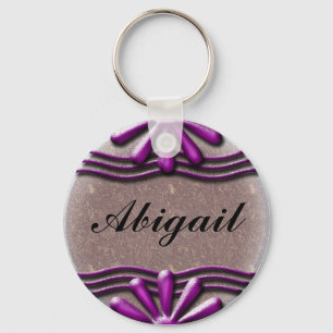 Lila naamplaat sleutelhanger