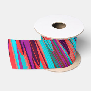 Lila Oranje Blauwgroen Abstracte geometrische vere Lint
