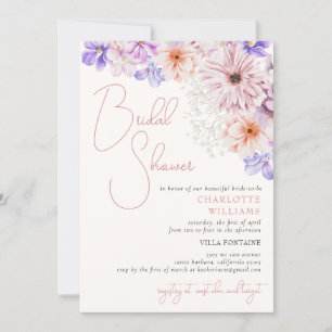 Lila Paars Bright Colorful Flowers Vrijgezellenfee Kaart