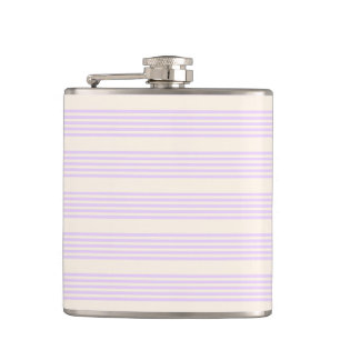 Lila paars- en beige vijf strepenpatroon heupfles