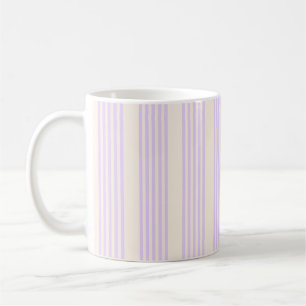 Lila paars- en beige vijf strepenpatroon koffiemok