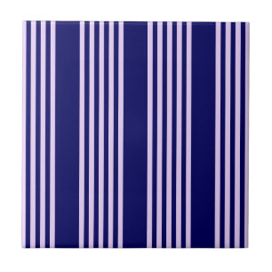 Lila paars en blauw van de marine, vijf strepen pa tegeltje