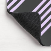 Lila paars- en houtskool vijf strepen patroon muismat (Hoek)