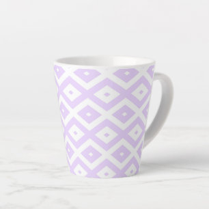 Lila paars- en witdiamantpatroon latte mok