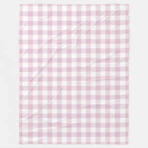 Lila Paars Gingham Pattern Fleece Deken