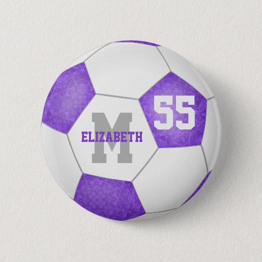 lila paars grijs meisje gepersonaliseerd ronde button 5,7 cm (Voorkant)