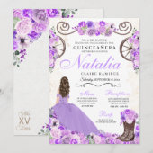 Lila Paars Ranchero Princess Dress Quinceanera Kaart (Voorkant / Achterkant)