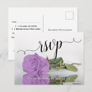 Lila Paars reflecterend Roos legant bruiloft RSVP Briefkaart