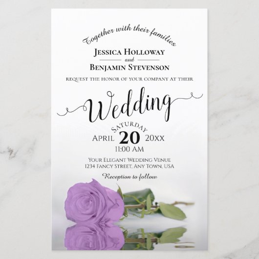Lila Paars Roos - Uitnodiging tot weddenschap over (Voorkant)