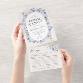 Lila Paars Vrijgezellenfeest All In One Uitnodiging (Afscheurbaar)