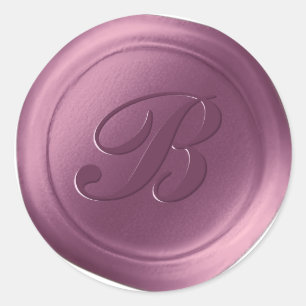 Lila Paarse 1 Letter Monogram Wax Seal Stickers