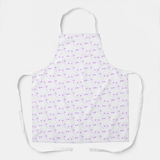 Lila paarse bloemen, kleine pasteelafdruk schort (Voorkant)