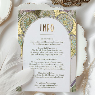 Lila Paarse bruiloft  Nieuwe Mucha Folie Feestdagen Briefkaart